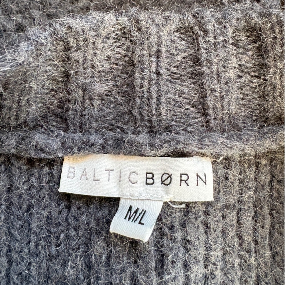 Baltic Born Dark Gray Wool & Mohair Blend Cardigan Sweater,Size M/L, Cottagecore - Picture 4 of 6